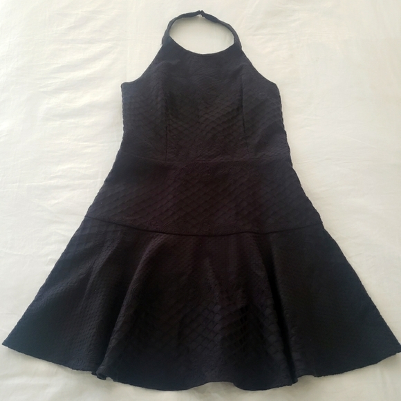 Parker Dresses & Skirts - Parker black textured jacquard halter dress